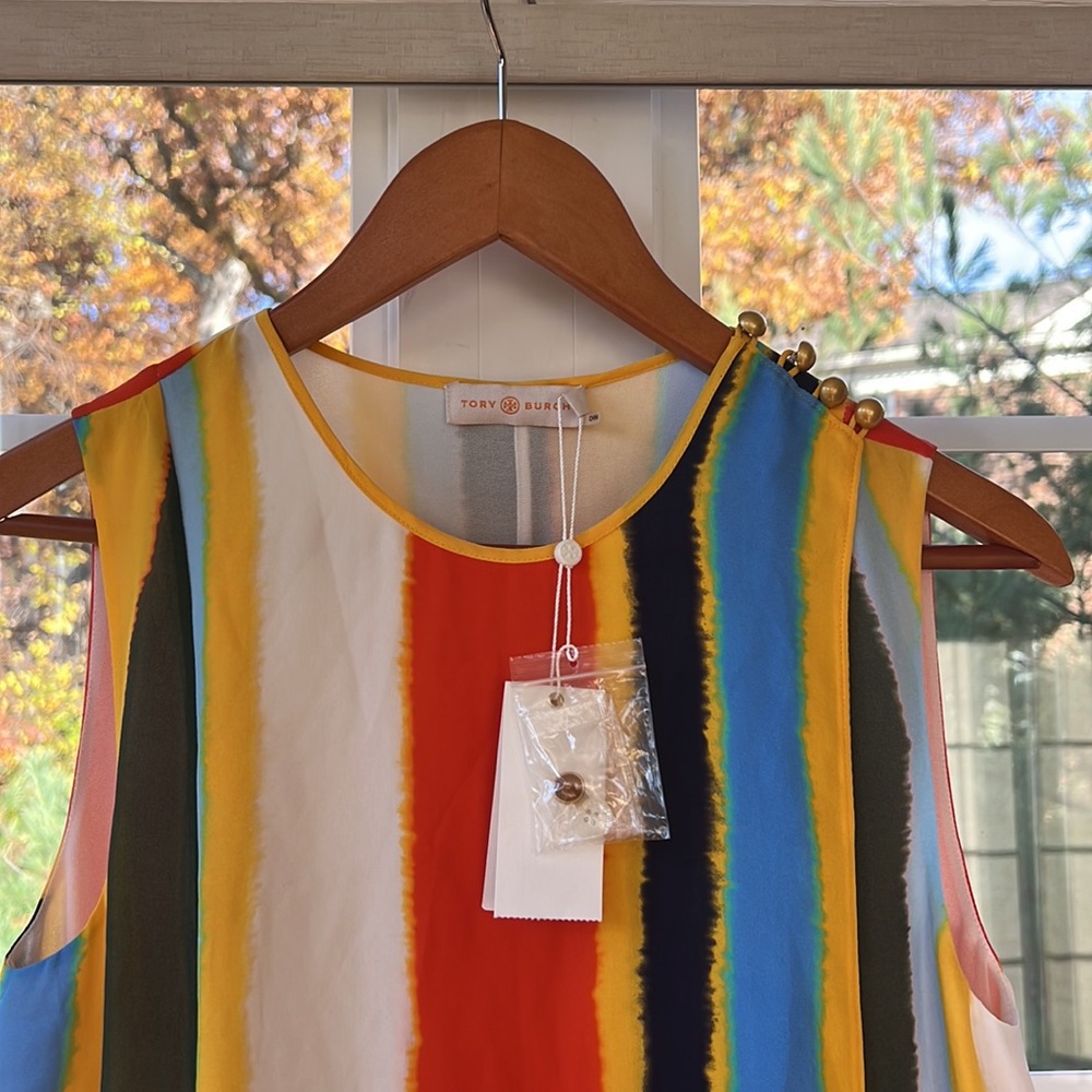 Tory Burch Multicolor Striped Sleeveless Maxi Dress with tag - Picture 2 of 6